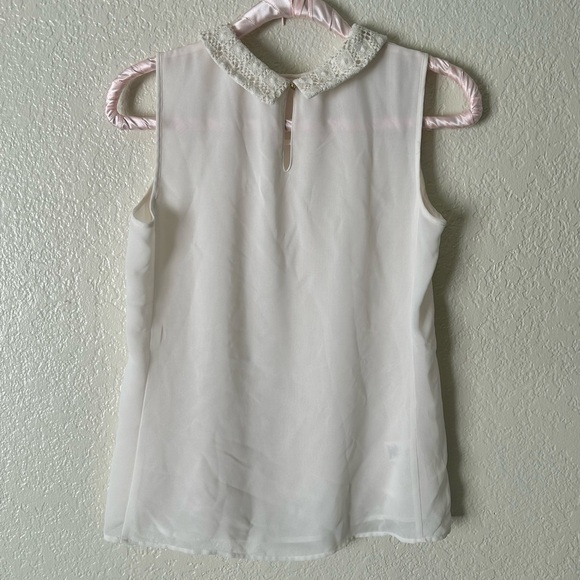 Sheer Ann Taylor Collared Sleeveless Blouse 🤍 - Picture 3 of 5